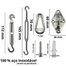 kit fixação instalação tela tenda sombreamento inox