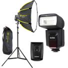 Kit Flash Godox Tt560ii Com Rádio Flash Universal + Softbox Montagem Rapida E Tripé