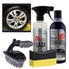 Kit Flash + Pretinho Tire Gel Autoamérica + Escova de Pneus + Aplicador de Pretinho Kit Flash + Pretinho Tire Gel Autoamérica + Escova de Pneus + Aplicador de Pretinho