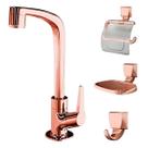 Kit Flatt com 4 peças Torneira e Acessórios Rose Gold 2004 F71 Lorenzetti Única