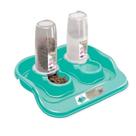 Kit Flex Gourmet - Bebedouro + Comedouro para Cães e Gatos - 650 ml + 650 ml - Verde Tiffany
