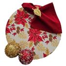 Kit Flor Natal Nude 12 Lugares Capa Sousplat Base Guard. PG