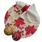 Kit Flor Natal Nude 12 Lugares Capa Sousplat Base Guard. PG
