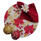 Kit Flor Natal Nude 12 Lugares Capa Sousplat Base Guard. PG