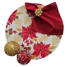 Kit Flor Natal Nude 8 Lugares Capa Sousplat Base Guard. PG