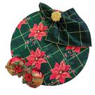 Kit Flor Natal Verde 10 Lugares Capa Sousplat Guard. Anel PG