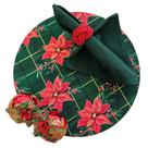Kit Flor Natal Verde 6 Lugares Capa Sousplat Guard. Anel PG