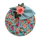 Kit Floral Azul 8 Lugares Capa Sousplat Base Guardanapo PG