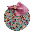 Kit Floral Azul 8 Lugares Capa Sousplat Guardanapo Anel PG