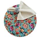 Kit Floral Azul 8 Lugares Capa Sousplat Guardanapo Anel PG