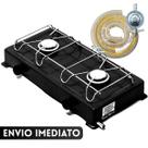 Kit Fogão 02 Bocas Completo Portátil Gás Registro Mangueira