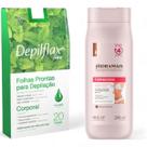 Kit Folhas Depilação Depilflax Hortelã 80 Unid.+ Locão Firmadora Hidramais Kit Folhas Depilação Depilflax Hortelã 80 Unid.+ Locão Firmadora Hidramais