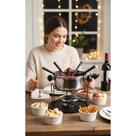 Kit Fondue Inox 11 Peças P/ 6 Pessoas c/ Fogareiro 800mL