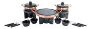 Kit Fondue Pedra Sabão Completo 16 pçs - Chapa 23cm CURADO