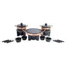 Kit Fondue Pedra Sabão Completo 16 Peças - Chapa 23 cm