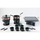 Kit Fondue Pedra Sabão Completo 18 Pçs - Chapa 25 cm