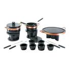 Kit Fondue Pedra Sabão Completo 18Pçs - Chapa 32 cm