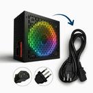 Kit Fonte Atx 650w Rgb 80 Plus Cabo De Força Tripolar 1,8m