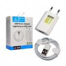 Kit fonte + cabo usb / lightning branco le-404 Kit fonte + cabo usb / lightning branco le-404