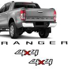 Kit Ford Ranger 2013/2016 Adesivo 4x4 E Faixa Tampa Traseira
