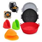 Kit Forma Air Fryer 16 Cm + Luva Pegador Silicone Panela Dedo