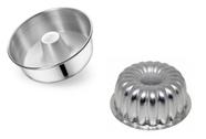 Kit Forma Conjunto De 1 Forma Redonda De Pudim Com Furo + 1 Forma Decorada Suíça Gomada