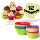Kit Forma Cupcake Antiaderente com 12 Forminhas Silicone Muffin