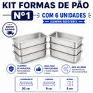 Kit Forma De Pão N1 Com 6 peças de Aluminío