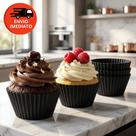 Kit Forma Individual Silicone Cupcake Muffin Forminha Redonda Air Fry Microondas Assadeira Bolinho