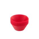 Kit forma silicone com 12unidades mor para cupcake vermelha