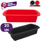 Kit Forma Silicone Pão E Bolo Inglês Assadeira Retangular Antiaderente Cozinha Confeitaria Doce