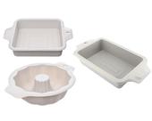 Kit Formas de Silicone Flexível Para Pães Pudim Bolo 3pcs