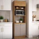Kit Forno Torre Quente Cozinha Botanic 70cm 03 Portas M627 Nogueira Fendi Kit Forno Torre Quente Cozinha Botanic 70cm 03 Portas M627 Nogueira Fendi