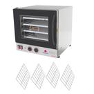 Kit Forno Turbo Elétrico Profissional Analogico Prp-004 g2 220v Preto+ 4 Grades - Progás