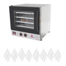 Kit Forno Turbo Elétrico Profissional Analogico Prp-004 g2 220v Preto + 8 Grades - Progás