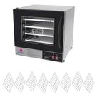 Kit Forno Turbo Elétrico Profissional Digital Prp-004 Plus 127v Preto + 8 Grades - Progás