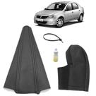 Kit Forro Coifa E Capa Couro Console Câmbio Manual Logan Avantage 2008 Á 2013 2 Peças
