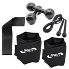 Kit fortalecimento caneleira 3kg miniband forte halter 3kg corda Treino funcional