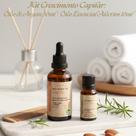 Kit fortalecimento e crescimento capilar natural com Óleo de Argan 30ml e Óleo Essencial Alecrim Via Aroma.