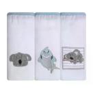 Kit Fralda Bebê Gifts Papi Friends Tubarão 70x70Cm 03 Un