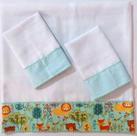 KIT FRALDA DE BOCA 2 FRALDAS 32x32 UMA FRALDA 70x70 COM BARRA ESTAMPADA MENINO FLORESTA VERDE