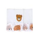 Kit Fralda de Boca 3 Peças Para Bebê Menina Menino Estampada Bordada