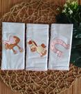 Kit Fralda De Boca COWGIRL ROSA em Malha Bordada para Bebê Menina 3 Peças