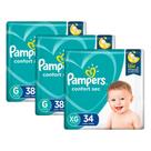 Kit Fralda Pampers Confort Sec G 76 tiras + XG 34 tiras
