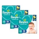 Kit Fralda Pampers Confort Sec Nova Super Tamanho XG 174 Unidades