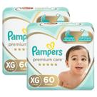 Kit Fralda Pampers Premium Care Jumbo Tamanho XG 120 Unidades