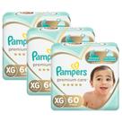 Kit Fralda Pampers Premium Care Nova Jumbo Tamanho XG 180 Unidades