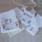 Kit Fraldas de Boca e Ombro Bebê Tricoline 100% Algodão com Saquinho Presenteável Ceci Petit Home