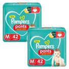 Kit Fraldas Pampers Pants Ajuste Total Mega M 84 tiras Kit Fraldas Pampers Pants Ajuste Total Mega M 84 tiras