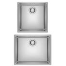 Kit franke 2 cubas linea de embutir em aço inox 50x40 e 40x40cm